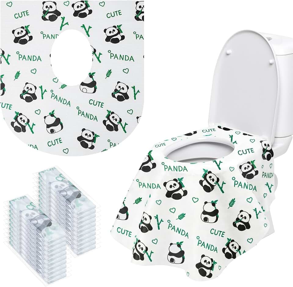 20 Stück Einweg Toilettensitzbezug XL, Einweg Toilettenauflage für Kinder, Toilette Auflage Sitzbezug Übergroßer WC-Sitz Matte Toilettenpapier für Einkaufszentren, Krankenhaus, Büro