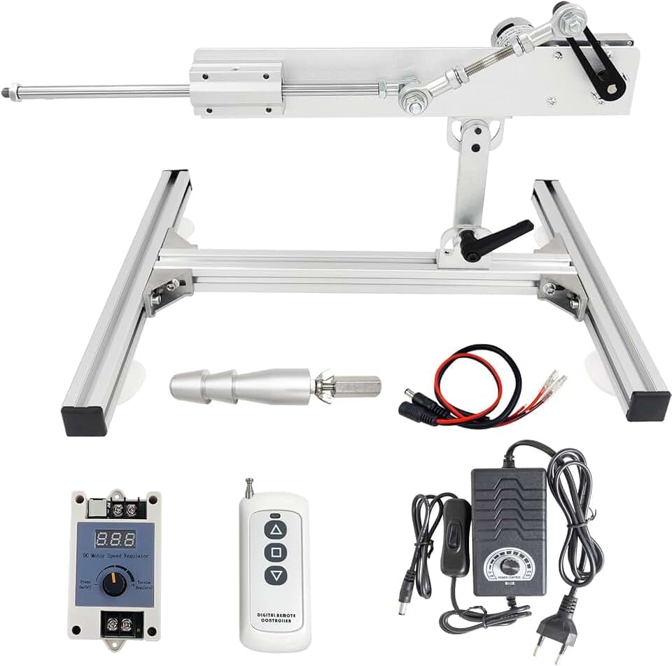 DIY Hubkolbenmotor linearantrieb DC 24V, einstellbarer Hub 30-150mm,Maximaler Schub 18kg,variabler Geschwindigkeit 25-120rpm,mit Geschwindigkeitsregler,Fernbedienung,Ständer-Kit,Endverbinder