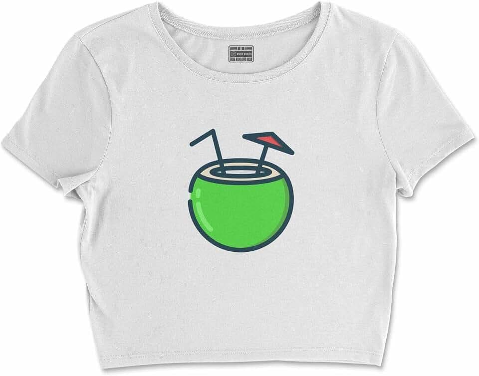 Digital Bedrucktes, Damen Basic Crop-Top,%100 Baumwolle, Weiß, Lässig, Damen Oberteile, Größe: M