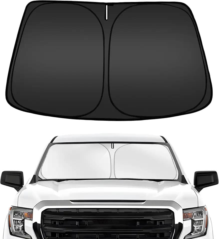 ARISMOTOR Windshield Sun Shade for Chevy Silverado/GMC Sierra 1500 2500 3500 2019-2025 2026, Custom Fit Foldable Front Window Sunshade Sun Visor Protector, Block UV Rays Keep Your Car Cooler