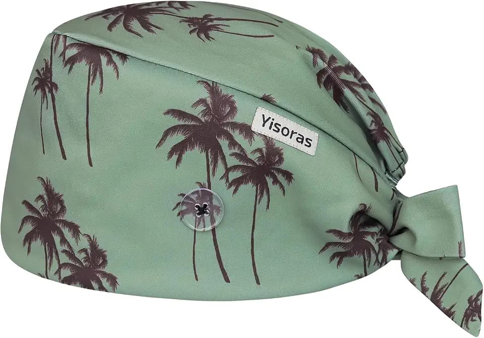Scrub Caps for Men, Surgical Cap with Sweatband & Buttons
