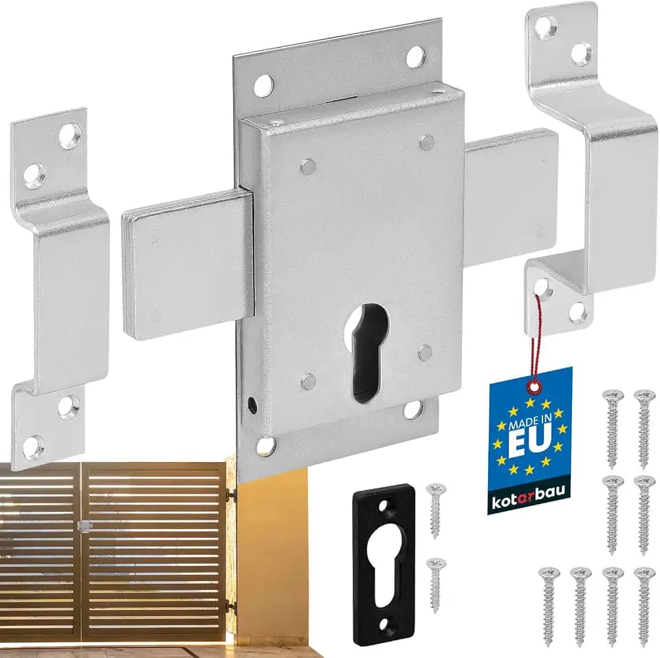 KOTARBAU® Kastenriegelschloss 160mm für Profilzylinder Kastenschloss Aufschraubschloss Zusatzschloss Türschloss Riegelschloss Garagenschloss Verzinkt
