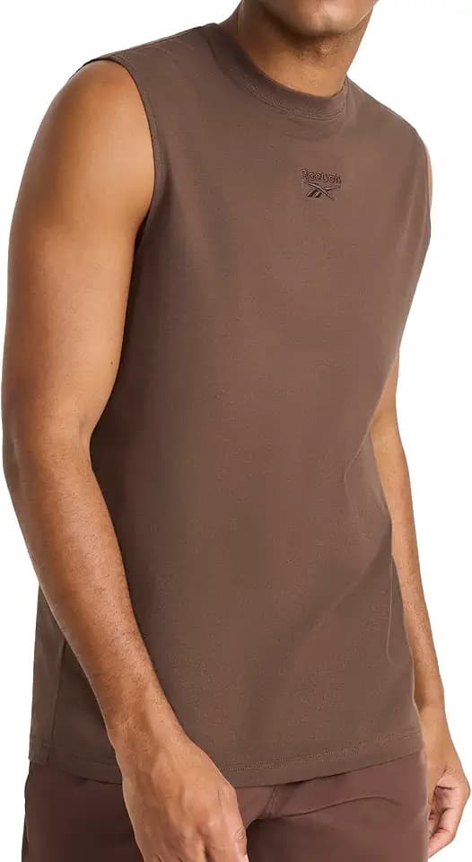 Reebok Men's Legacy Sleeveless Crewneck Tank Top, Standard Fit, Lightweight Cotton-Poly Jersey Fabric