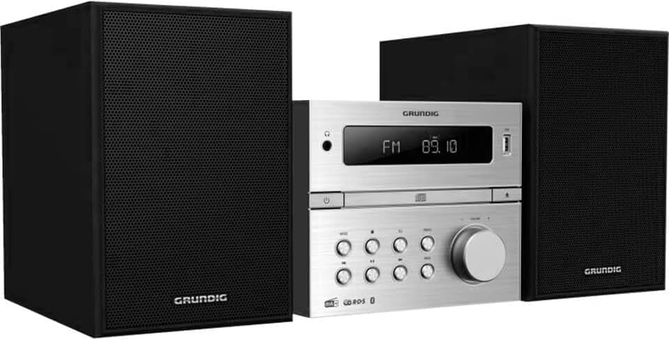 GRUNDIG CMS 4200 BT DAB+, Micro HiFi System, Silber-Schwarz, GHF1070