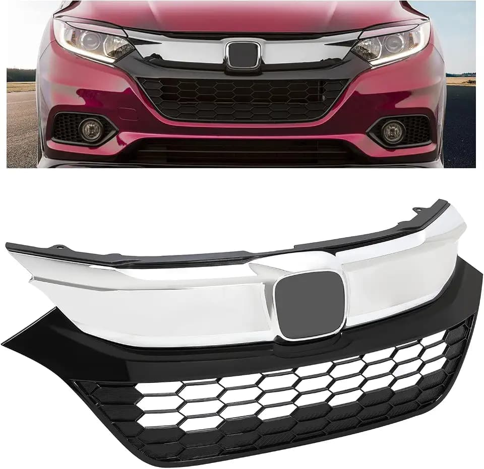 HECASA Bumper Grill Hood Compatible with 2019-2022 HR-V HRV W/Emblem