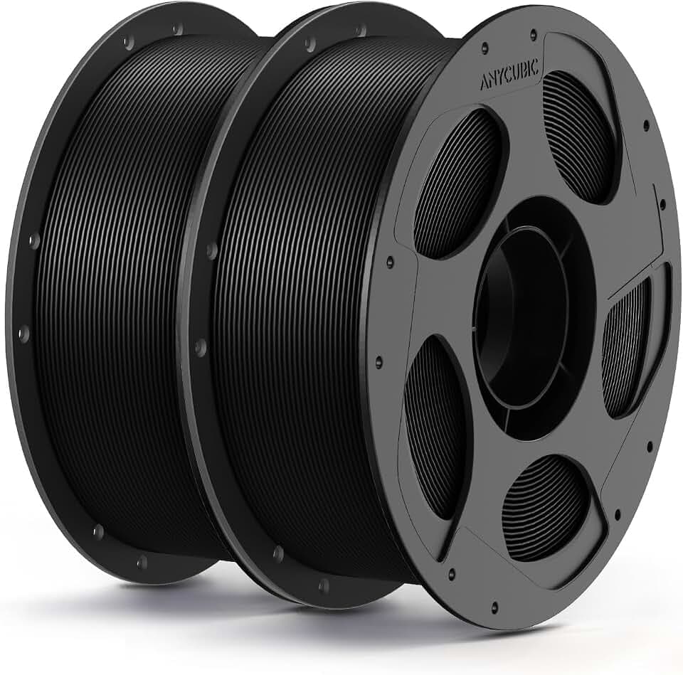 ANYCUBIC Refill PLA und Spool Kit 2KG Schwarz, Für die meisten 3D Drucker