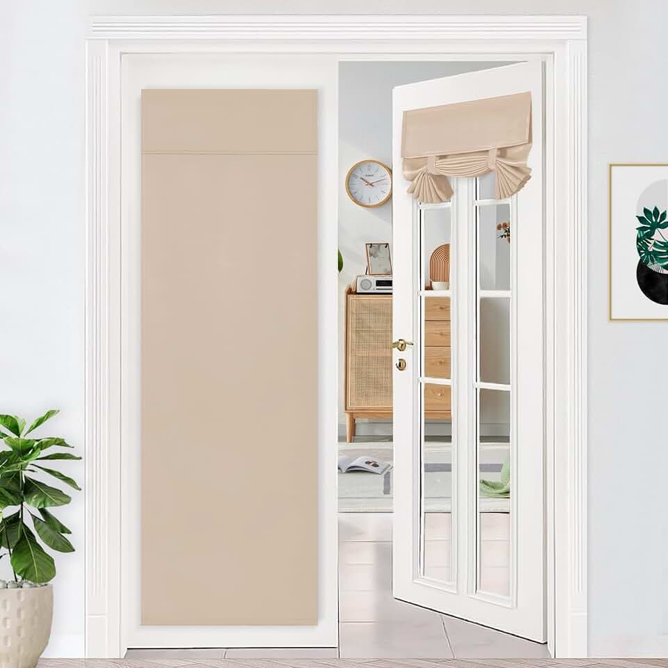 DWCN Blackout French Door Curtains, Set of 1 Panel, 26x68 Inch, Beige