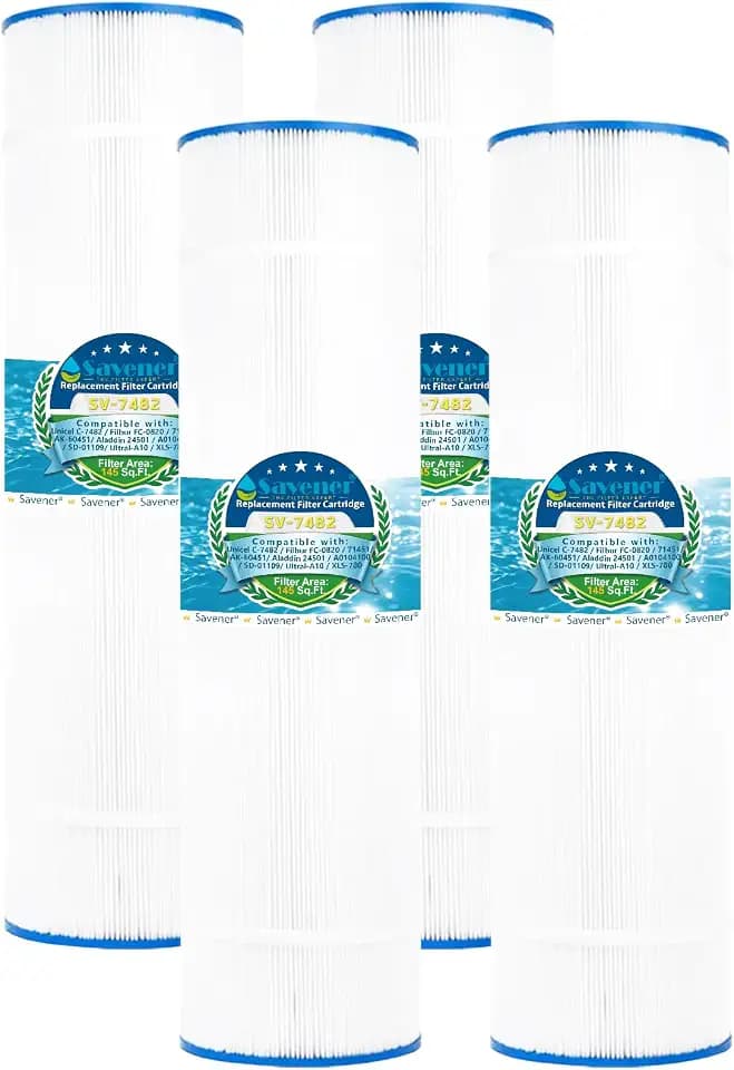 PJAN145 Pool Filter Replaces Jandy CL580, CV580, Unicel C-7482, Ultral-A10, Filbur FC-0820, A0104100, R0357900, Filbur FC-6415, SD-01109, 145 sq.ft Filter Cartridge 4 Pack
