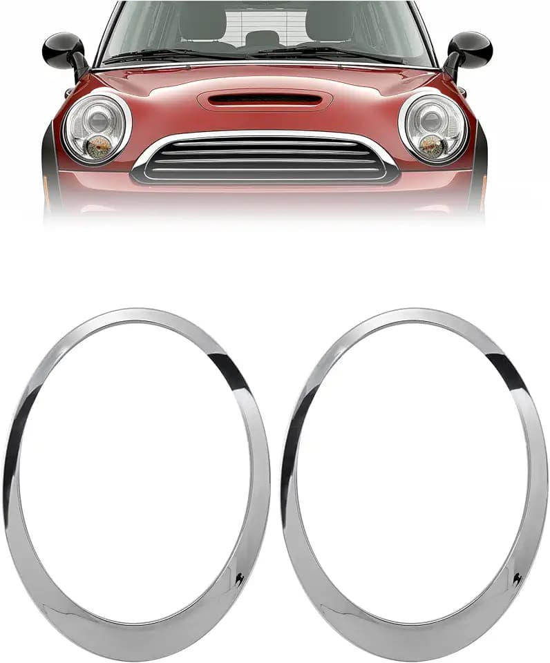 HECASA Headlight Bezel Headlamp Trim Ring Compatible with 07-15 Mini Cooper