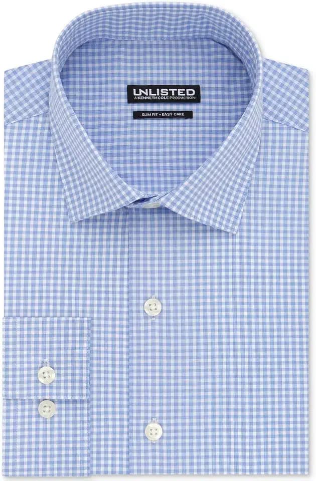 Kenneth Cole Unlisted Herrenhemd, schmale Passform, kariert und gestreift (Gemustert)