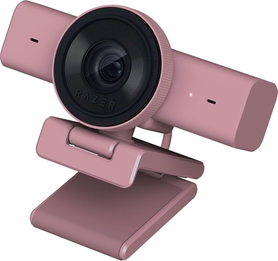 Razer Kiyo V2 X - Full-HD-Webcam 1080p, 60 FPS für Creators - Autofokus - Weitwinkel-Objektiv - Integriertes Mikrofon -Kompatibel zu Open Broadcaster Software OBS und Xsplit | Quartz