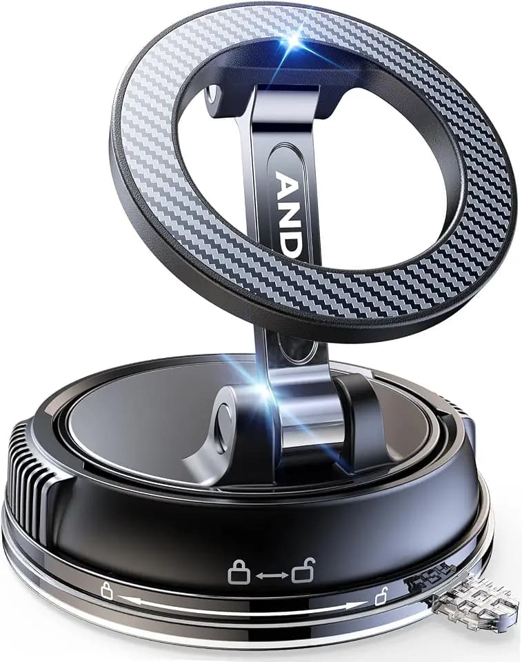 ANDERY Car Phone Holder for Magsafe [78+LBS Strongest Suction & 2400gf Strongest Magnetic] 360° Adjustable Car Phone Mount, Phone Holders for Your Car for iPhone 18-12 Pro Max Air Plus (Carbon Fiber)
