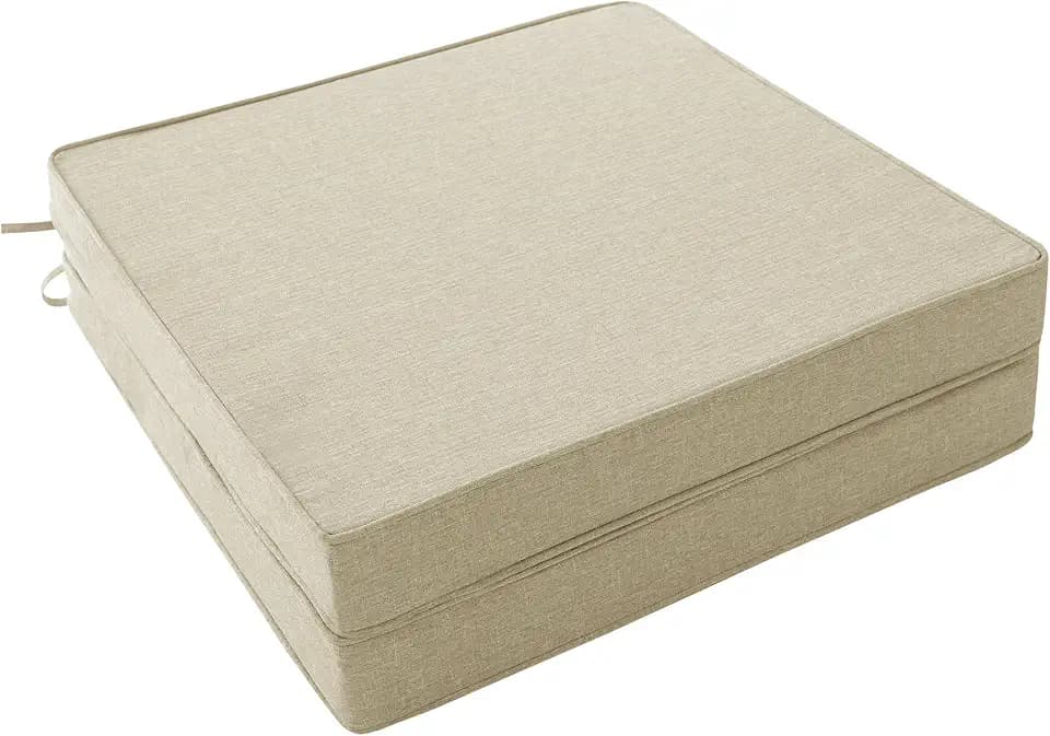 Outdoor Chair Cushions, Set of 2, 18.5 x 16 Inch, Beige