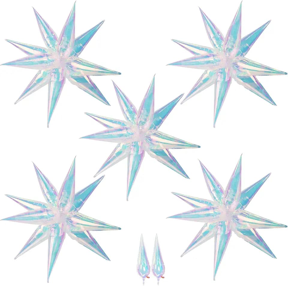 Iridescent Balloons, Explosion Star Foil Balloon, Party Decor