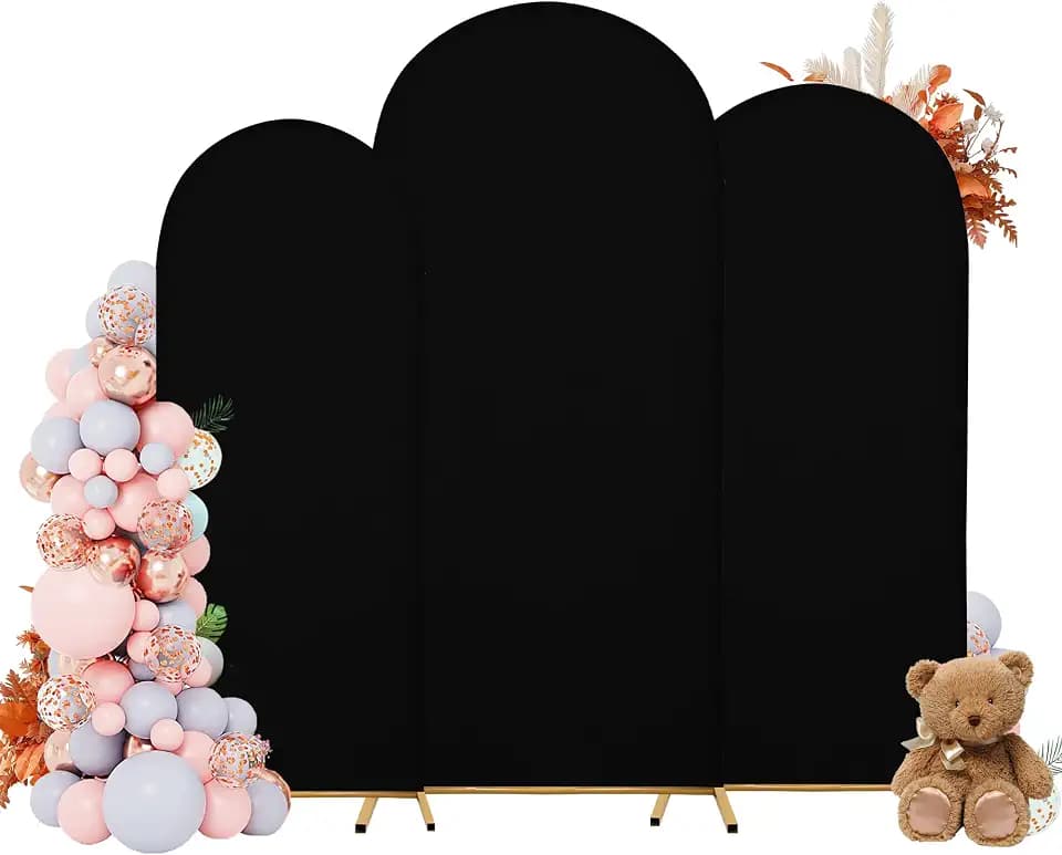 Arch Covers, Black Arch Backdrop Cover Set of 3, Cover Only