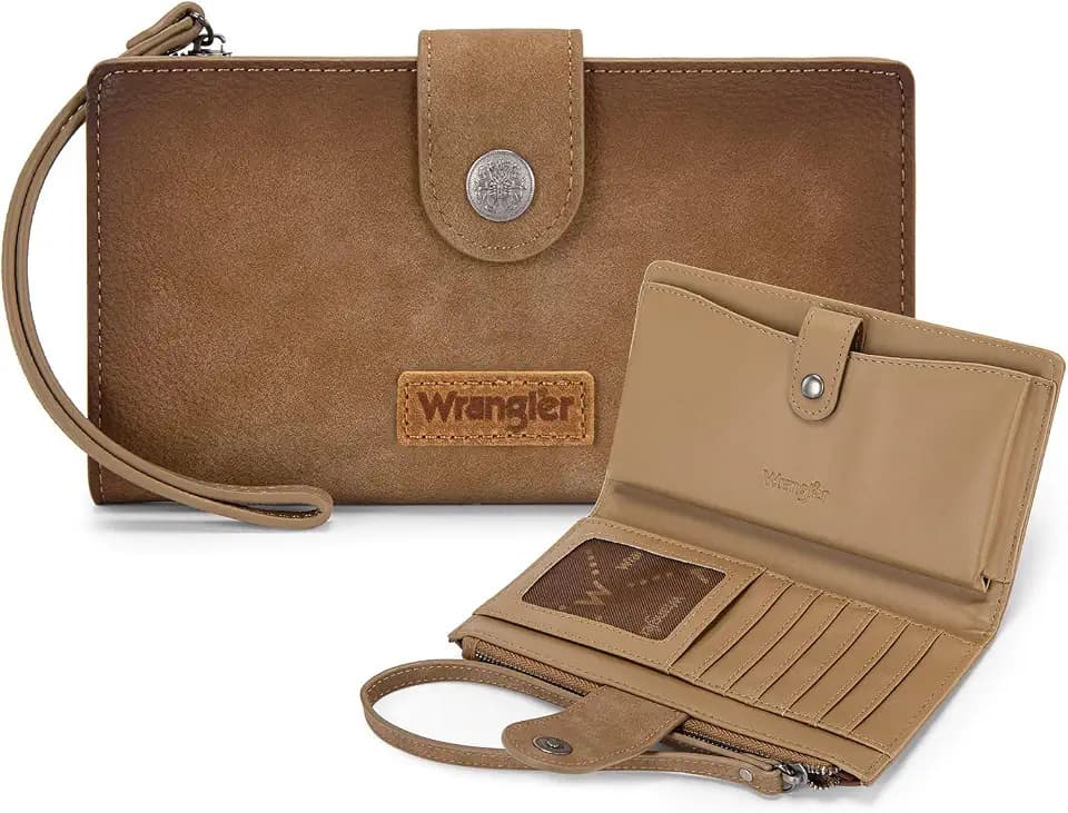 X Wrangler Wallets Women Minimalist Wristlet Wallets, Card Cases & Money Organizers Wallet Bifold with Phone Pocket