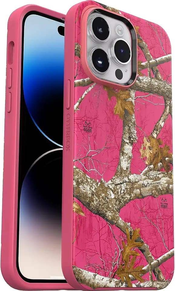 OtterBox Symmetry Series+ Case with MagSafe for iPhone 14 Pro Max (Only) - Non-Retail Packaging - Realtree Flamingo Pink (Camo)
