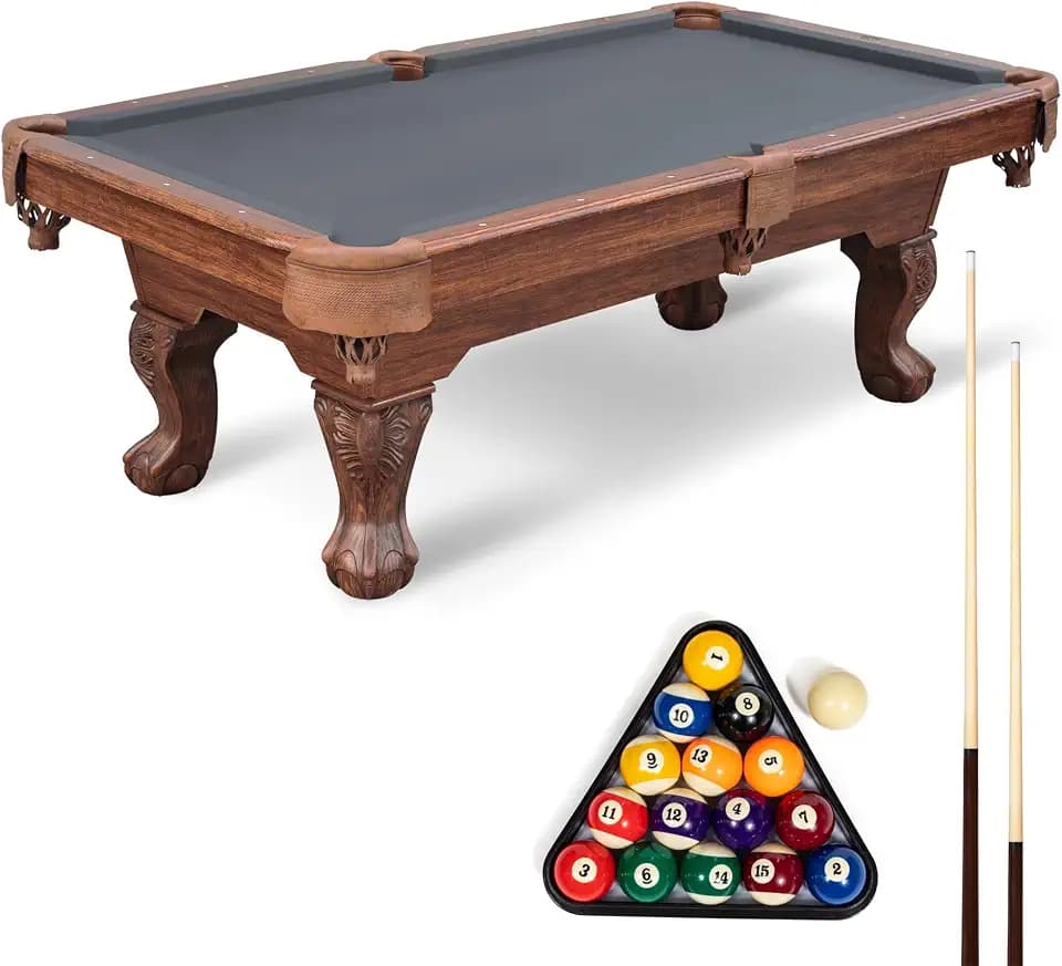 EastPoint Masterton 2.0 Pool Table, 2 Pool Cues, Balls, Chalk, Rack & Cover