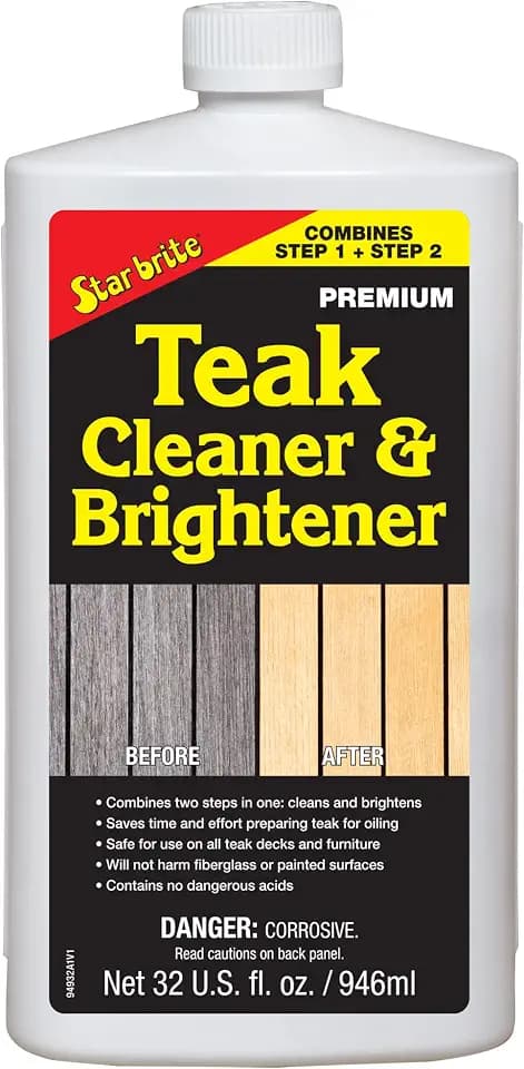 Star Brite Teak Cleaner & Brightener, Restore Weathered Wood, 32oz (094932)