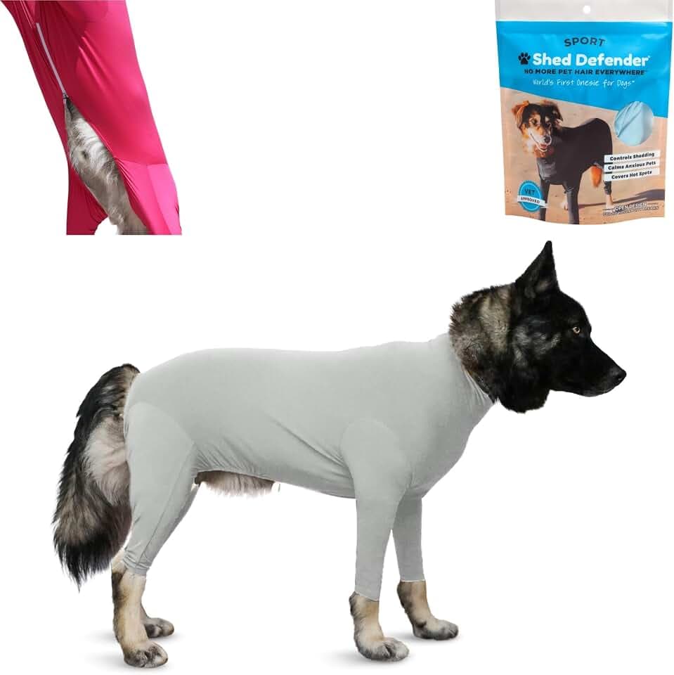 Shed Defender Sport Dog Onesie for Shedding — Seen on Shark Tank, Dog Shed Suit, Dog Pajamas, Anti Shedding Bodysuit for Dogs, Lightweight Breathable Dog Suit, Anxiety Calming Shirt, Designed in USA