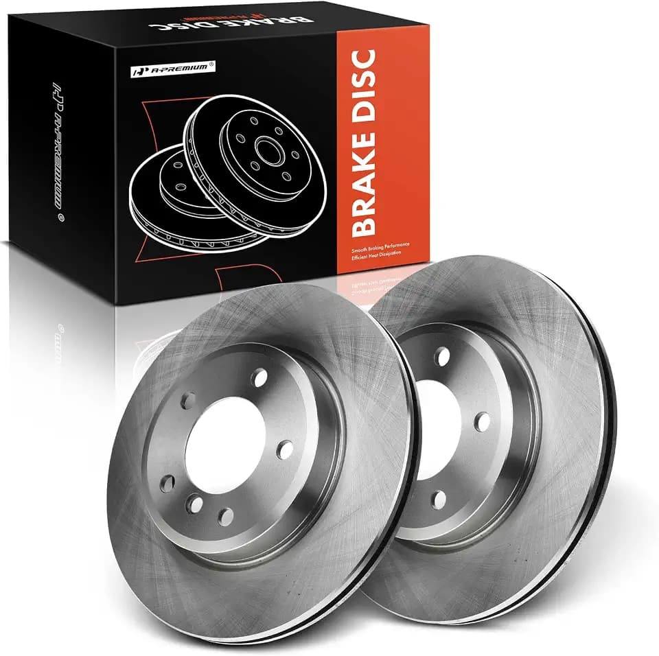 A-Premium 11.81 Inch (300mm) Front Vented Disc Brake Rotors, 2-Pack