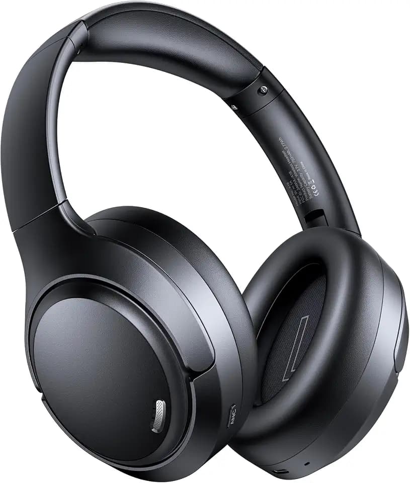 Hybrid Active Noise Cancelling Headphones 120H Playtime 6 ENC Clear Call Mic, Over Ear Headphones Wireless with Hi-Res Audio Comfort Earcup Low Latency ANC Bluetooth 6.0 Headphones for Travel Workout