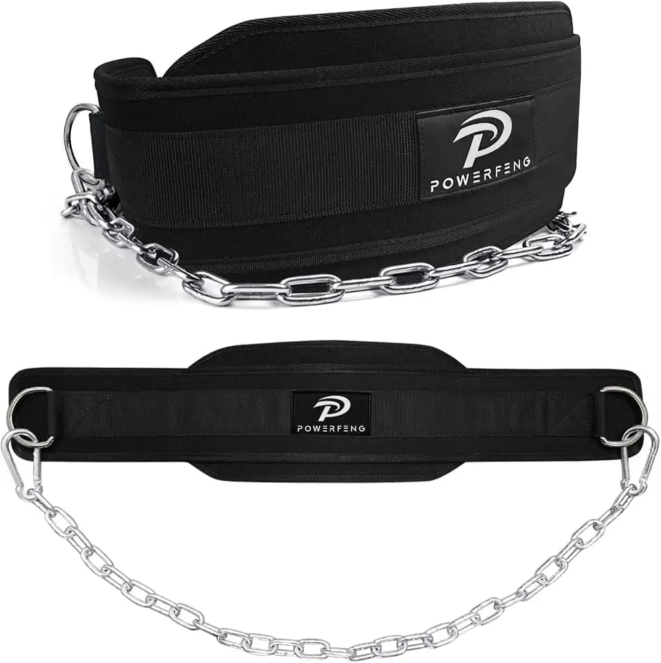 Dip Belt for Weight Lifting: Dip Belt with Heavy Duty Steel Chain for Weighted Dips, Pull Ups, Squats - Weighted Dip Belt for Strength Training Gym Home