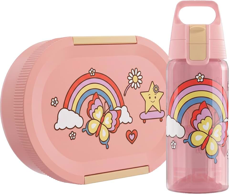 Sigg - Lumo Kinder Lunchbox Set 2 - Brotdose Kinder mit Fächern - Mikrowellen- & Spülmaschinengeeignet - BPA-frei - Leicht - Für Schule, Kita & Freizeit - 800ML
