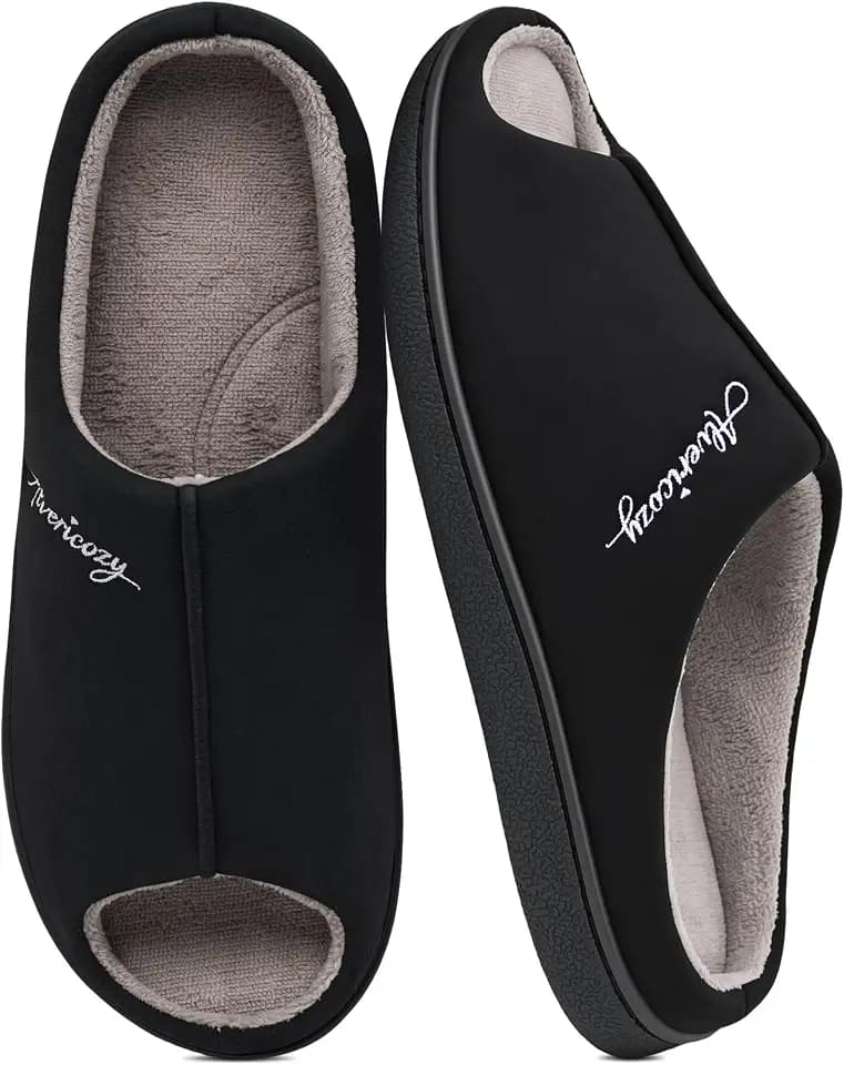 Womens Open Toe Slippers Memory Foam Arch Support House Shoes