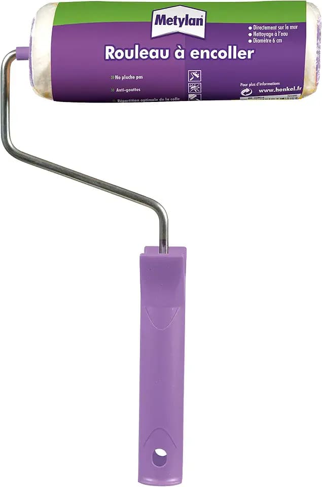 Metylan Tapetenkleber Rolle, PVA, Tapeten-Zubehör, Adhäsivapplikator, Violett, fusselfrei, Ø 6cm