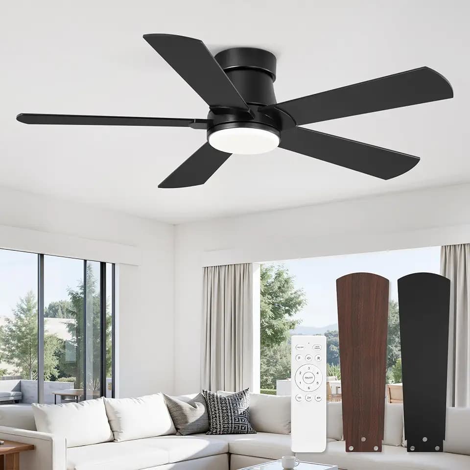 Fanbulous 42” Ceiling Fans with Lights and Remote, Flush Mount Ceiling Fan