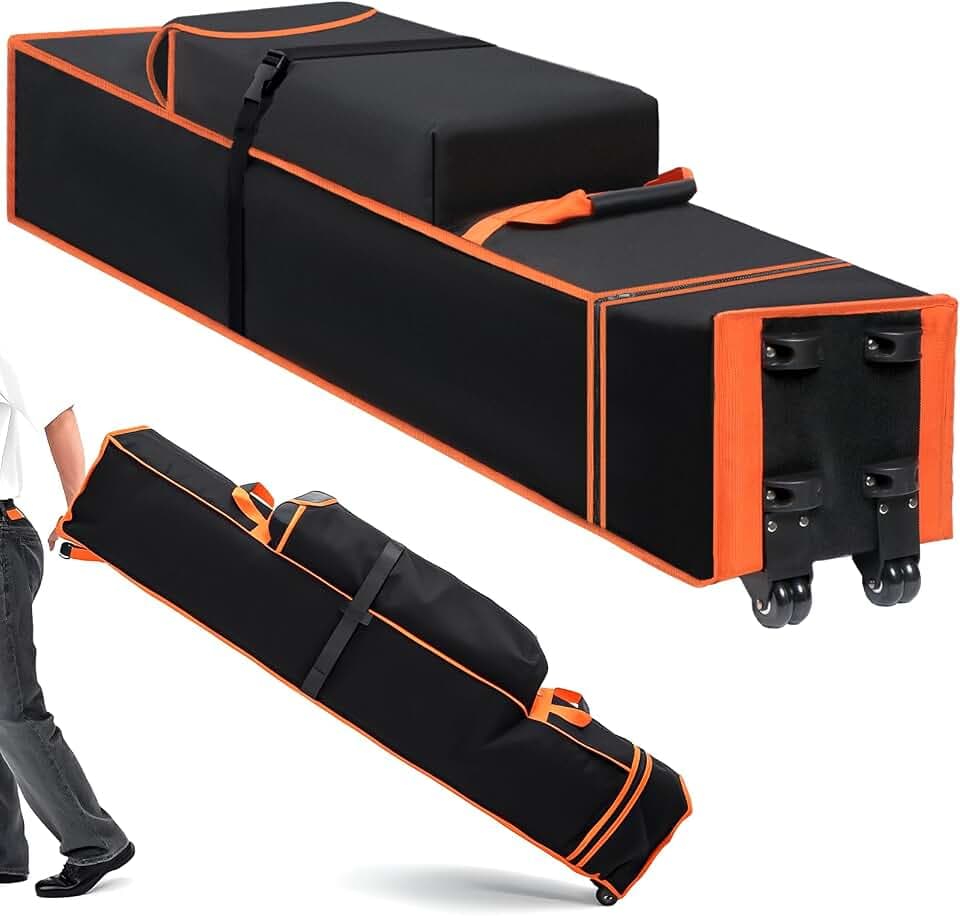 Heavy Duty Canopy Bag Replacement, Large Tent Storage Bag with Roller Wheels 52X10X10in, 800D Oxford Fabric Pop Up Canopy Replacement Parts