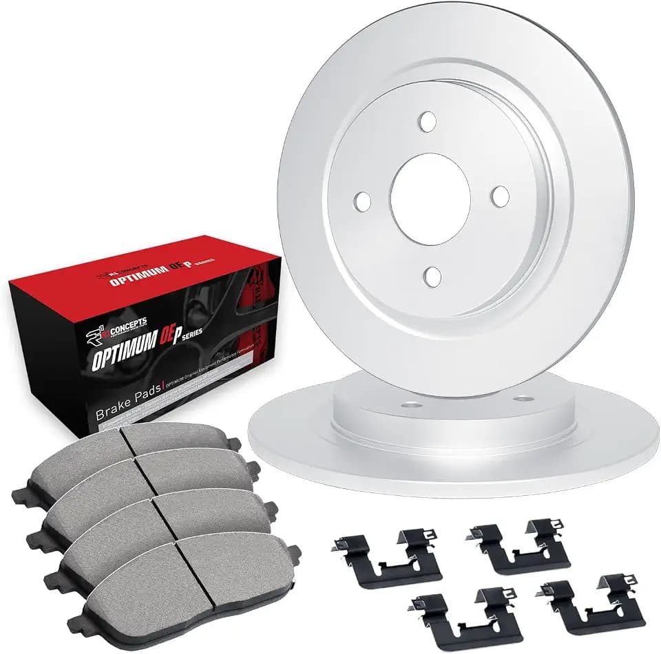 R1 Concepts Front Brake Kit Fits 1985-1990 Dodge Colt, Mitsubishi Mirage