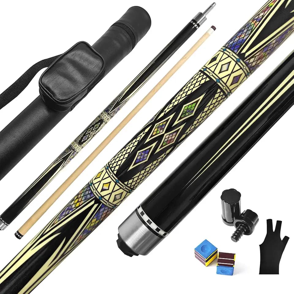 Pool-Billardqueues,58“ Pool Cue Stick with 12,5 mm Lederspitze,20 oz Billard Queue Set für Anfänger professionelle Billardspieler