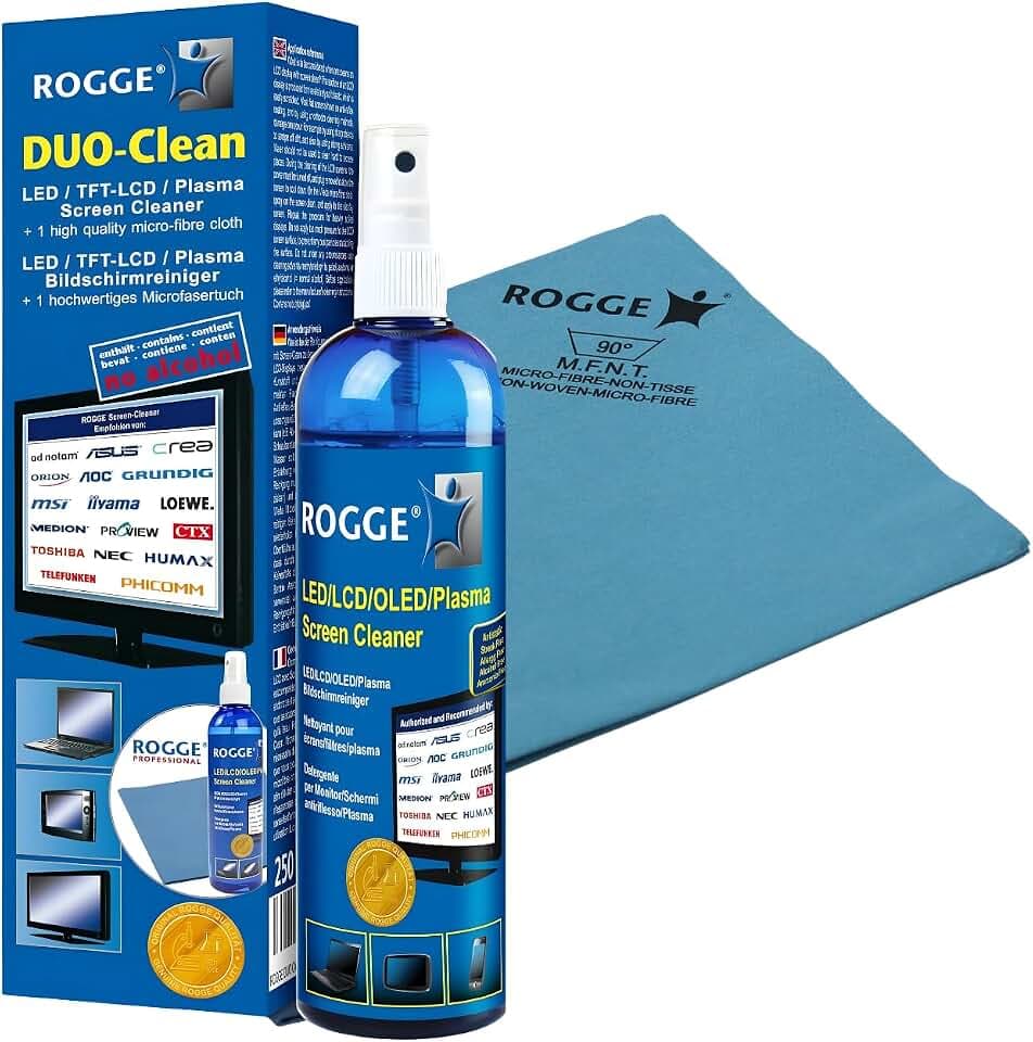 ROGGE DUO CLean Original, 250ml LCD/TFT+Plasma Reiniger+1 Prof.Microfasertuch