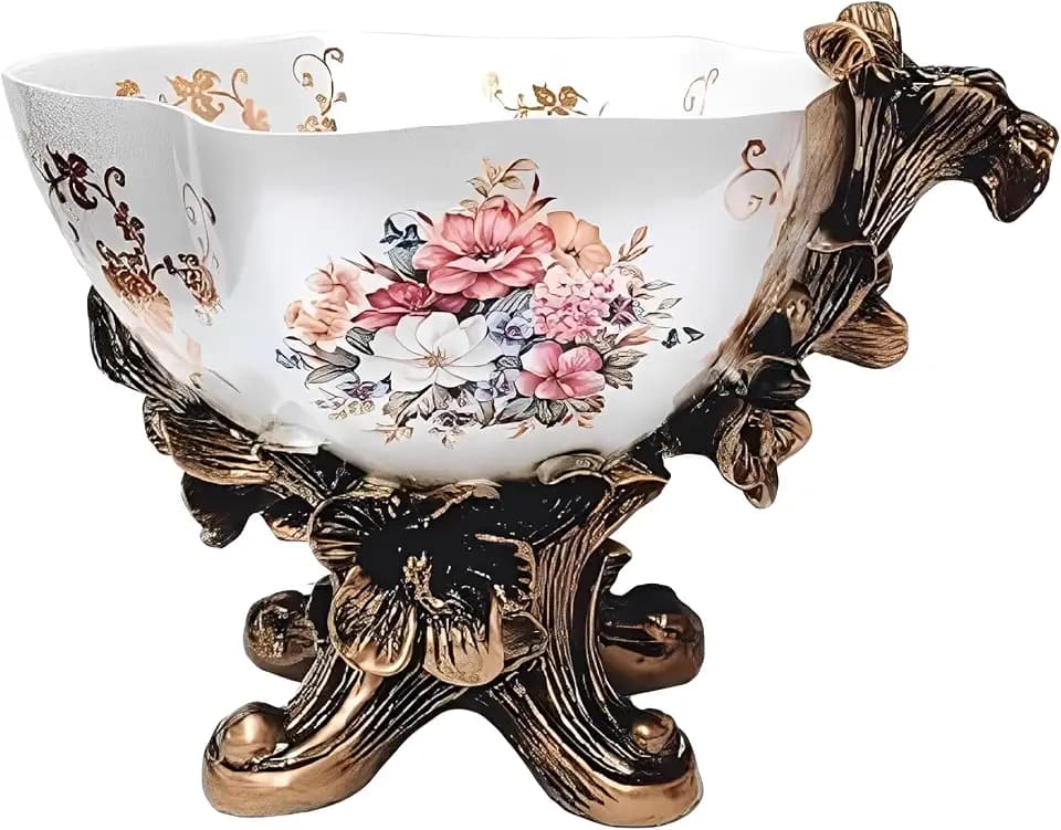 ICE ARMOR 9" H White Floral Embossed Decorative Ceramic Vase Stylish Home and Office Decor Luxury Ornament Great Gift for Home Lovers