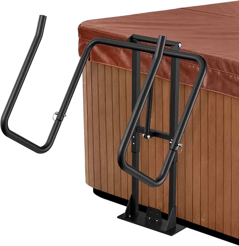Aluminum Hydraulic Hot Tub Cover Lift, U-Shaped Bottom Insert Spa Cover Lifter, Adjustable Height from 25" to 39", Suitable for Round, Square and Other Shaped spas