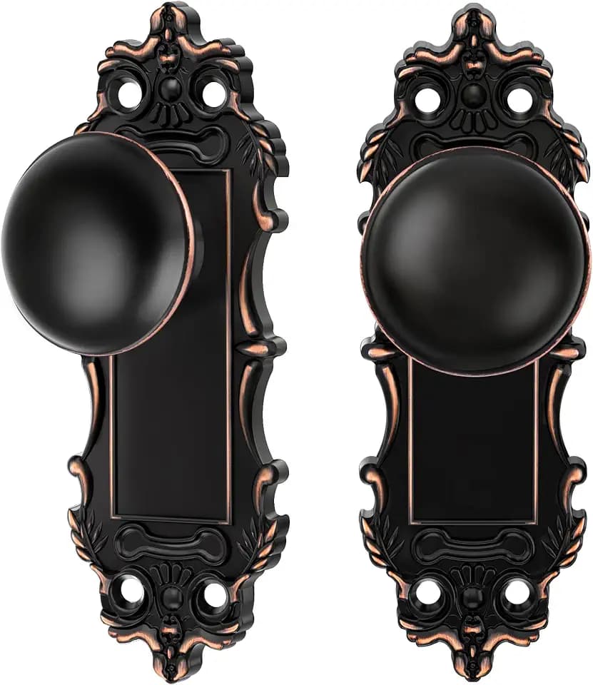 Oil Rubbed Bronze Dummy Door Knobs Antique Interior, 2 Pack
