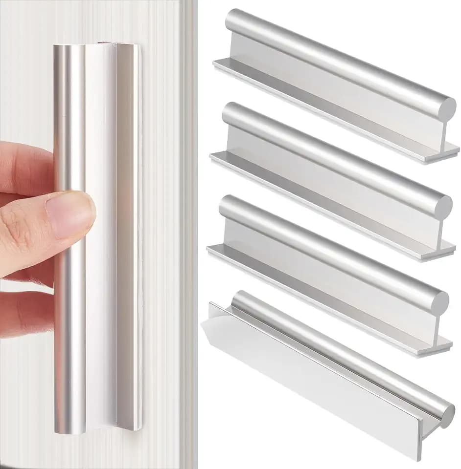 Yaocom 4 Pcs Sliver Adhesive Sliding Screen Door Handle 4.75" for Cabinet