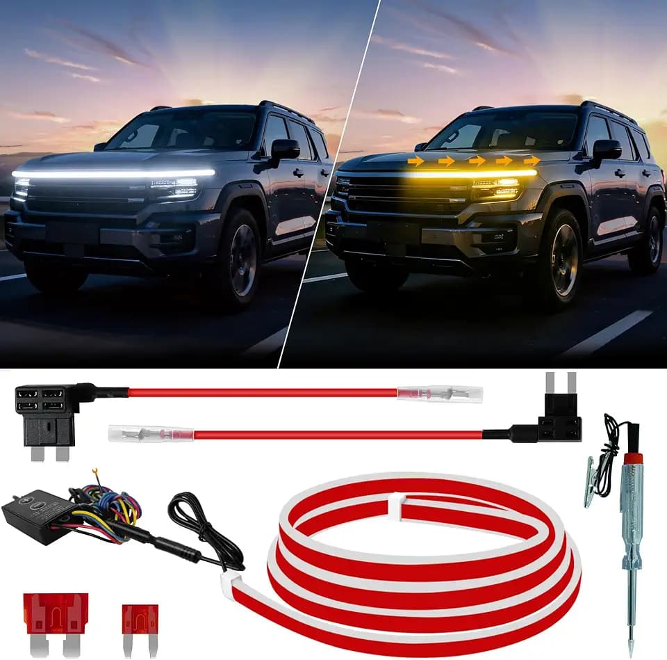 Sequential Dynamic Scan LED Hood Light Strip, Dual Color- 1 Set
