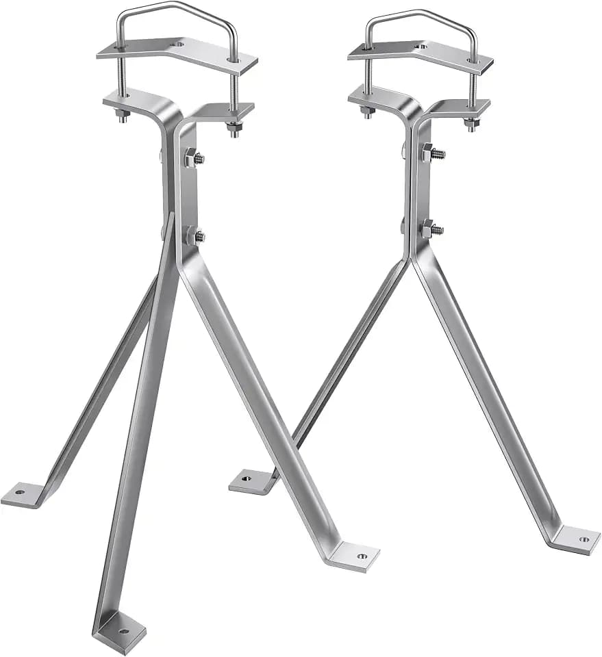 12'' Adjustable Antenna Mast Wall Mount Bracket, 2 Pcs Antenna Stand Off Bracket, Heavy Duty TV Antenna Mounting Brackets, Antenna Wall Mount 12 Inch, Wall Mount Mast Clam｜Tripod Bracket & Y-Brackets