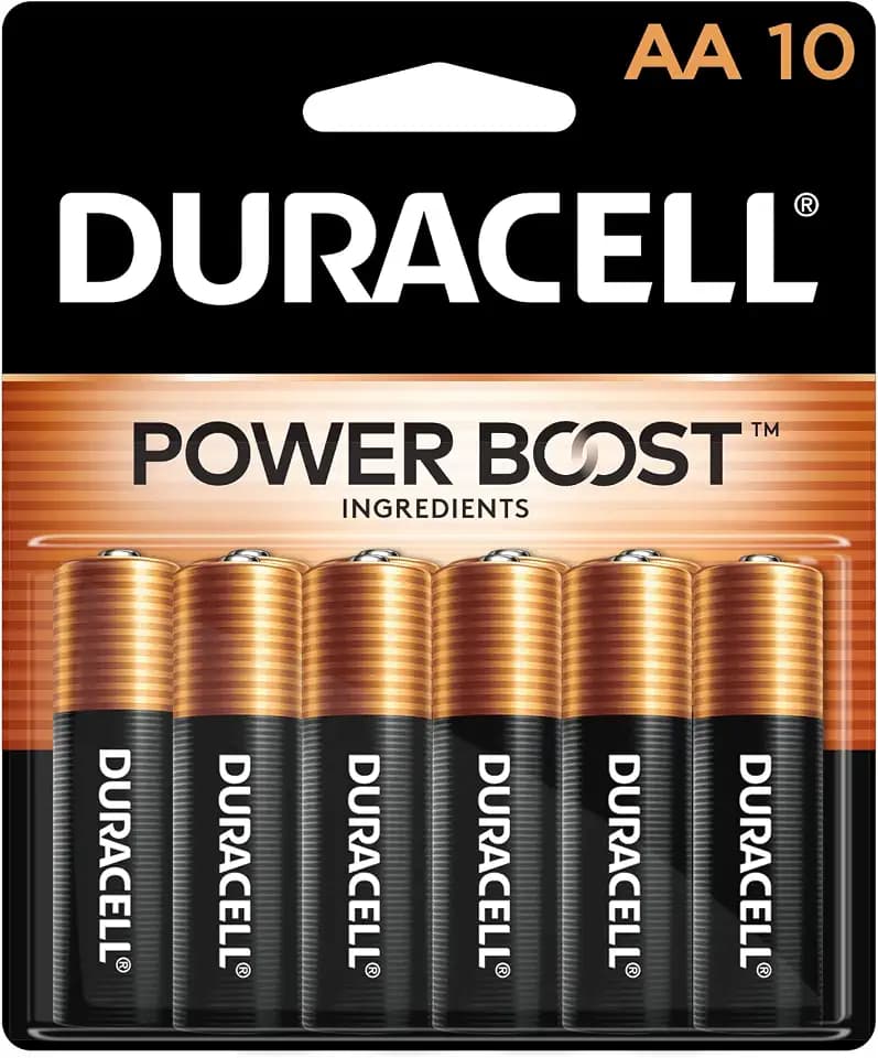 Duracell Coppertop AA Batteries, 10 Count, 12-Year Shelf Life, Long-lasting