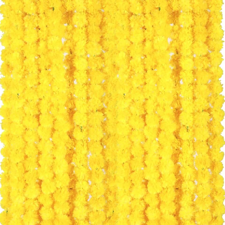 Giegxin 15 Pack 5ft Marigold Garland for Decor, Yellow