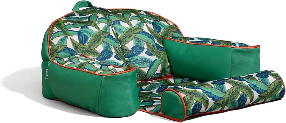Big Joe Lazy Lounger No Inflation Needed Pool Float with Footrest and Headrest, Quick Draining Fabric