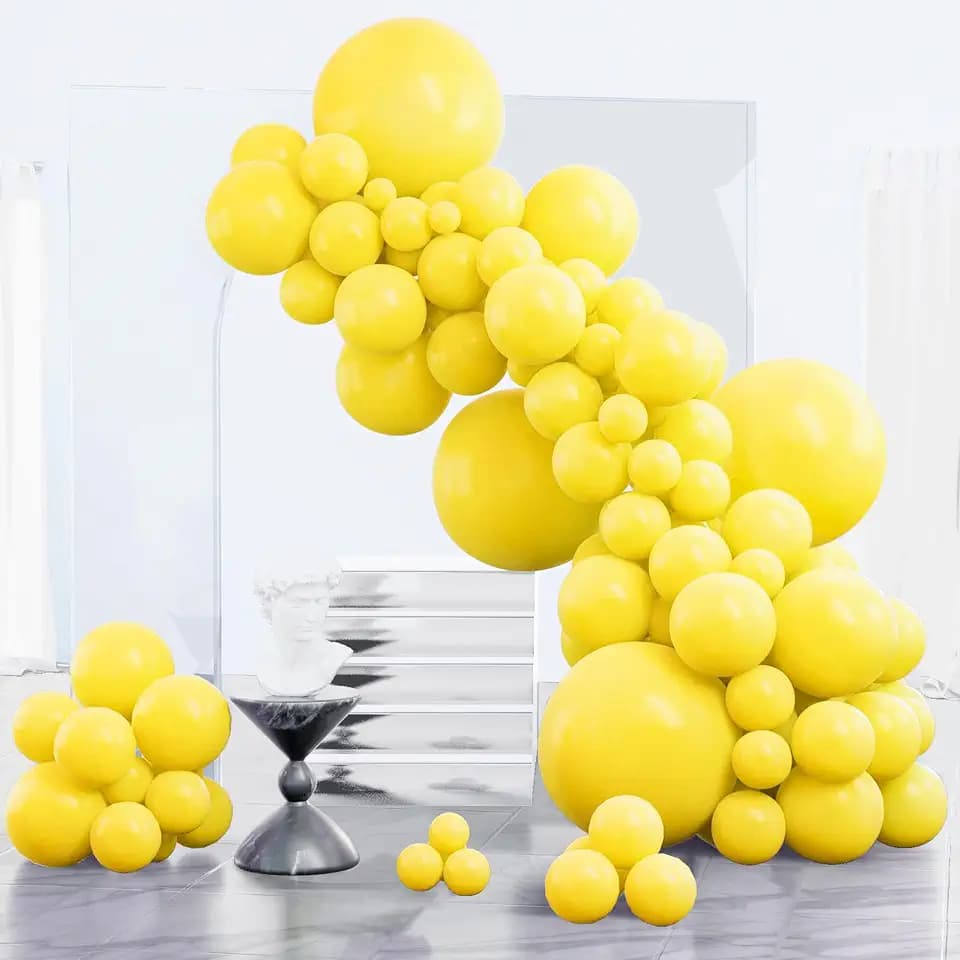 PartyWoo Yellow Balloons 152pcs Matte Yellow Balloons Different Sizes