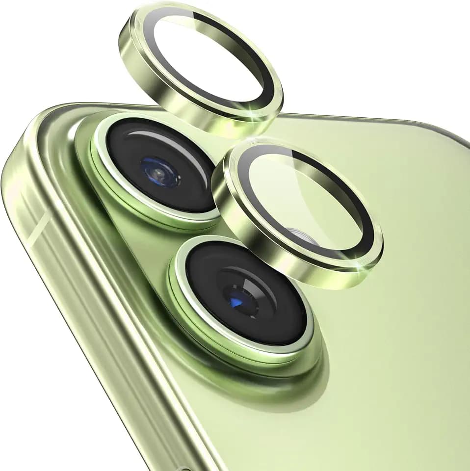 CloudValley for iPhone 17 Camera Lens Protector, [1 Second Installaion] Ultra-HD Tempered Glass Cover, [Case-Friendly] Metal Lens Screen Protective Ring, Sage