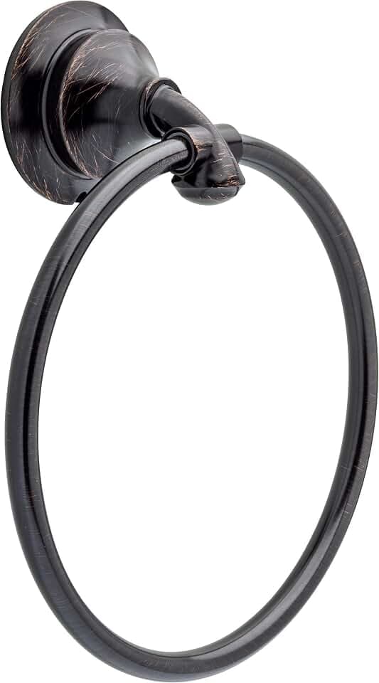Delta Hand Towel Holder | Venetian Bronze Ring for Hanging Towels in Kitchen, Bathroom | Linden Accessories