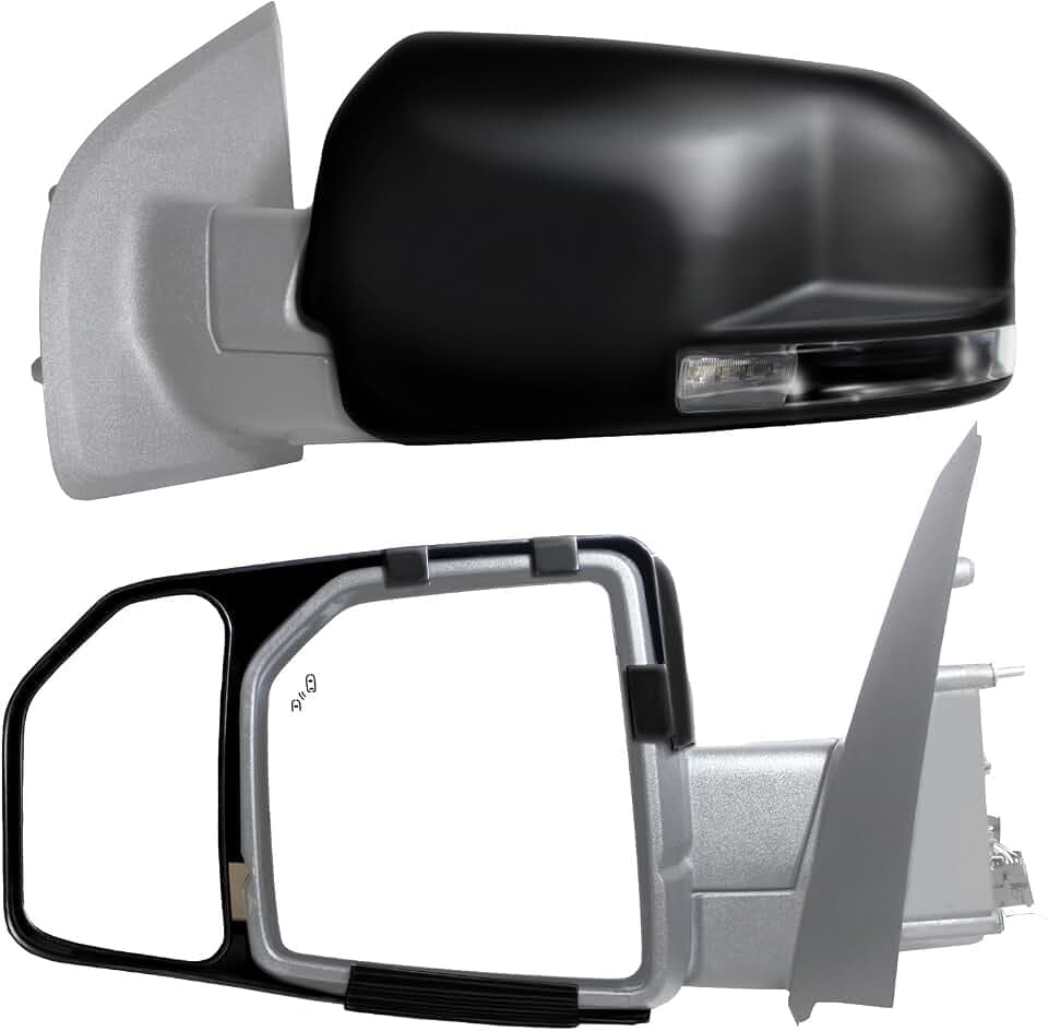 K SOURCE Snap & Zap 81850 Custom Fit Towing Mirror for 2015-2020 F150, Patented