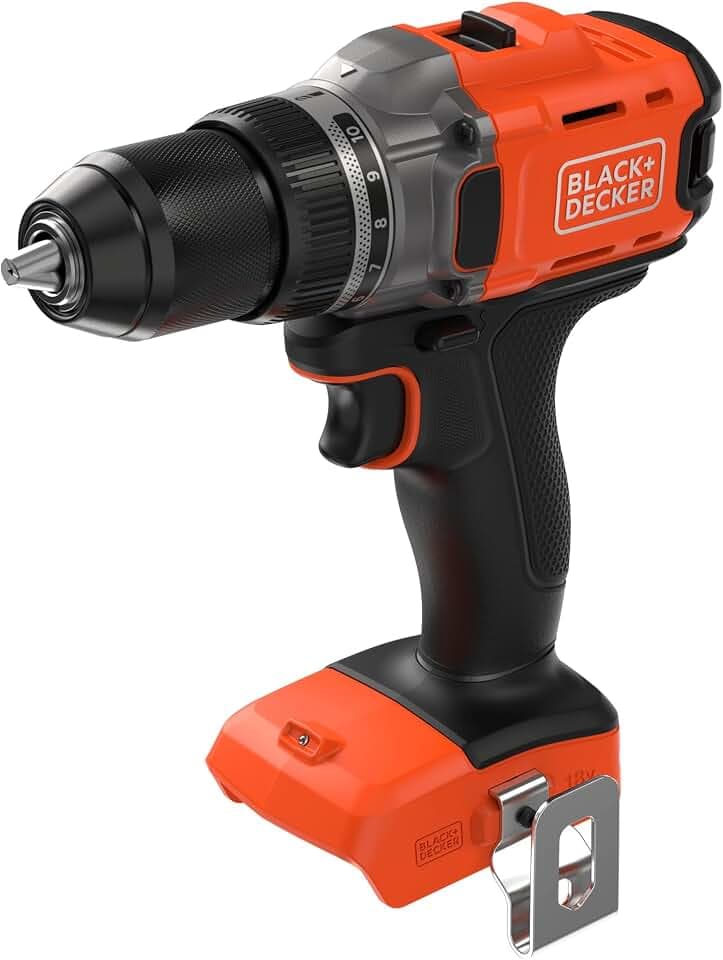 BLACK+DECKER 18V Akku-Bohrschrauber, nur Gerät (ohne Akku), BCD382XN-XJ