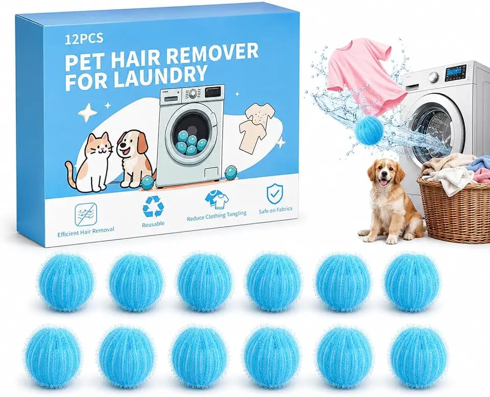 12 Pcs Reusable Pet Hair Remover for Laundry